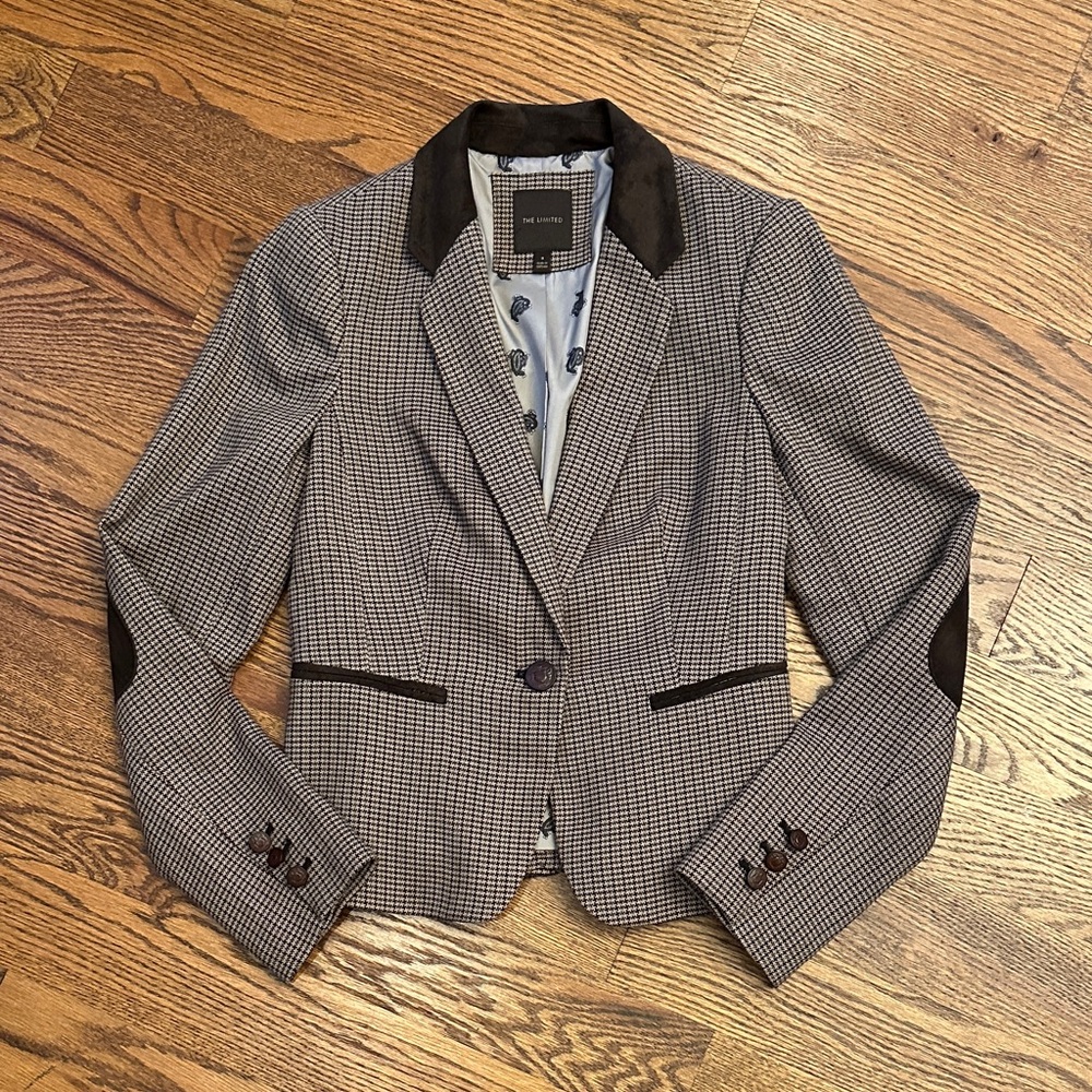 NWOT The Limited Checkered Blazer; S